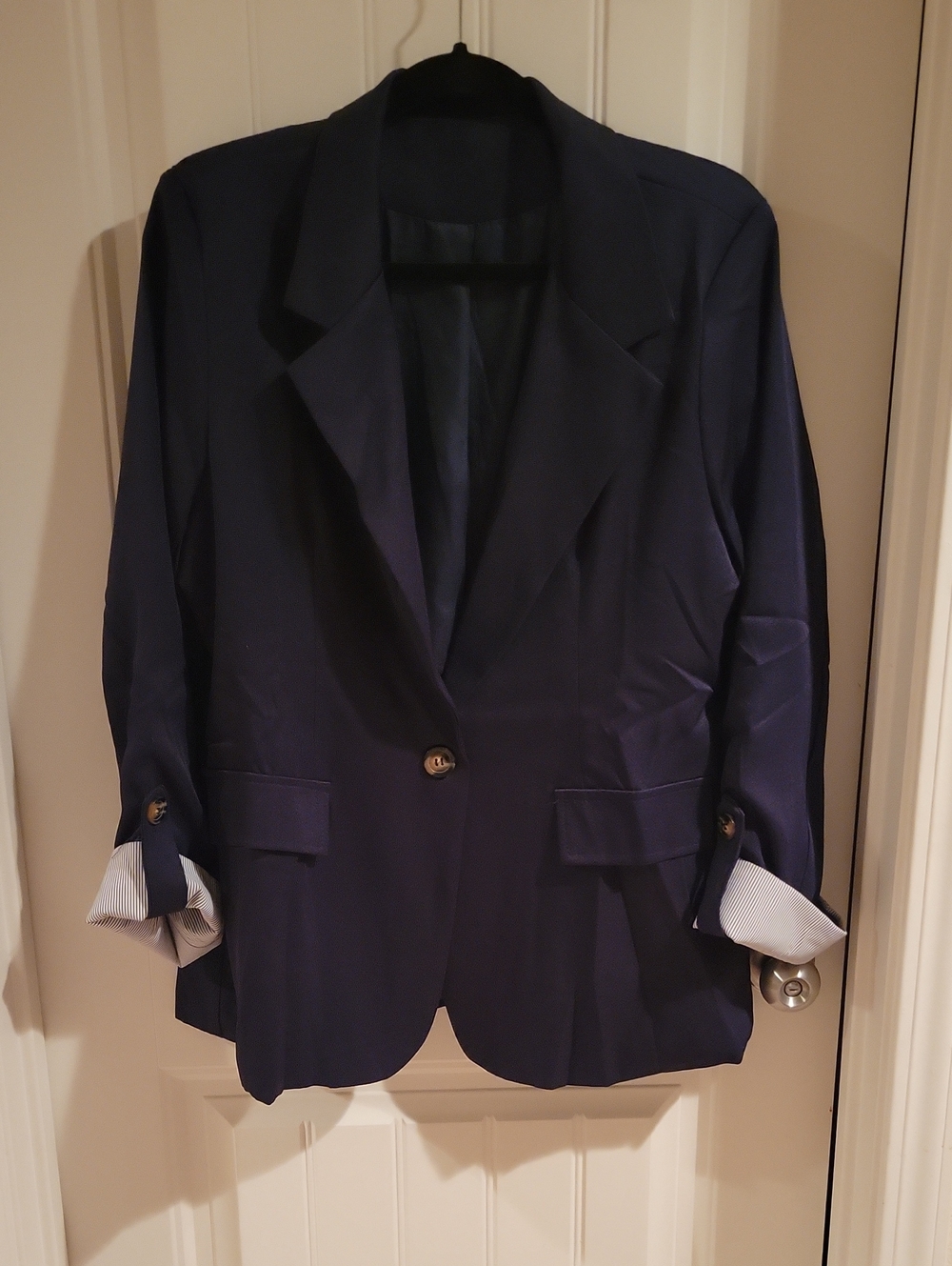 Navy Single-Button Women's Blazer